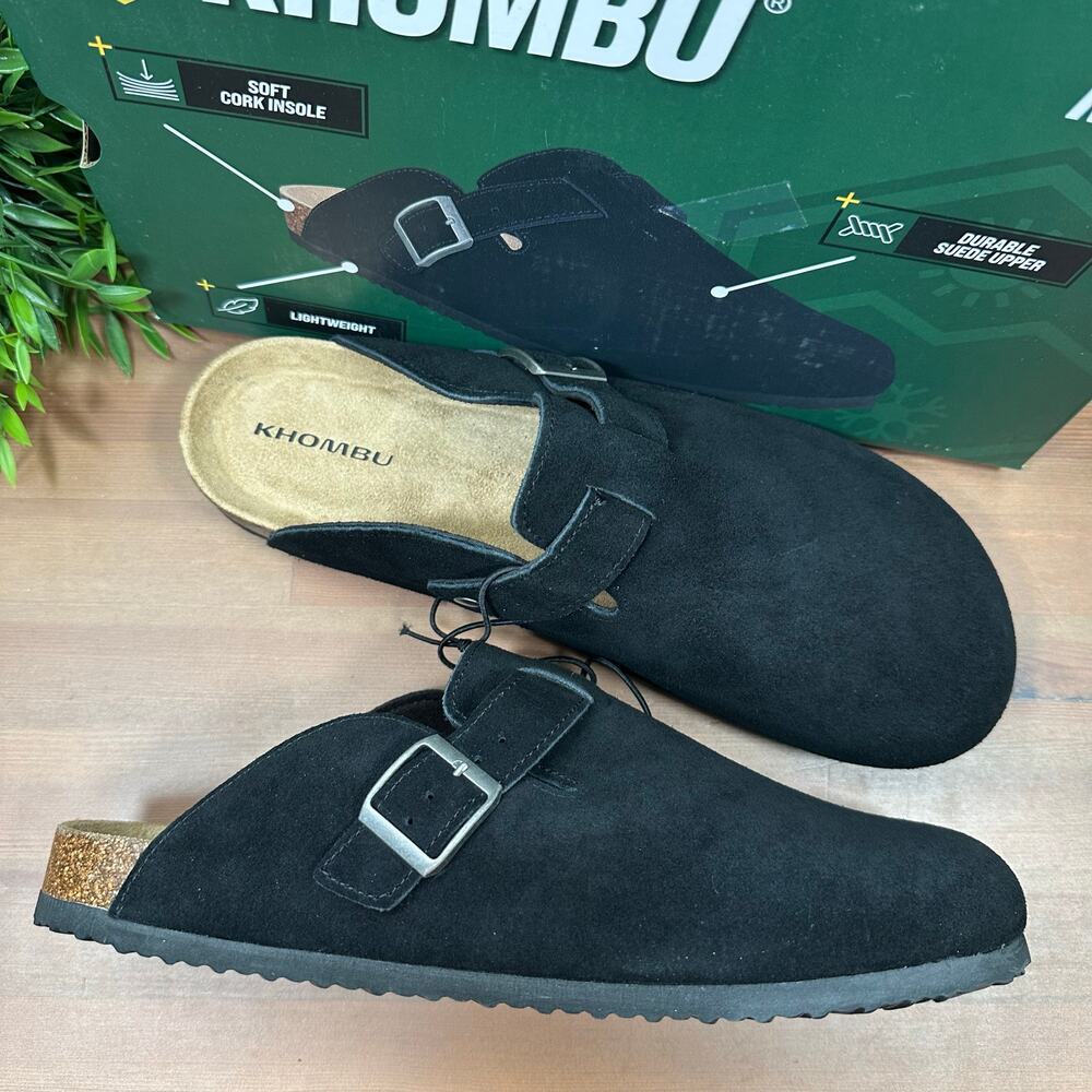 Khombu Men's Damian Black Suede Mules Size‎ 12